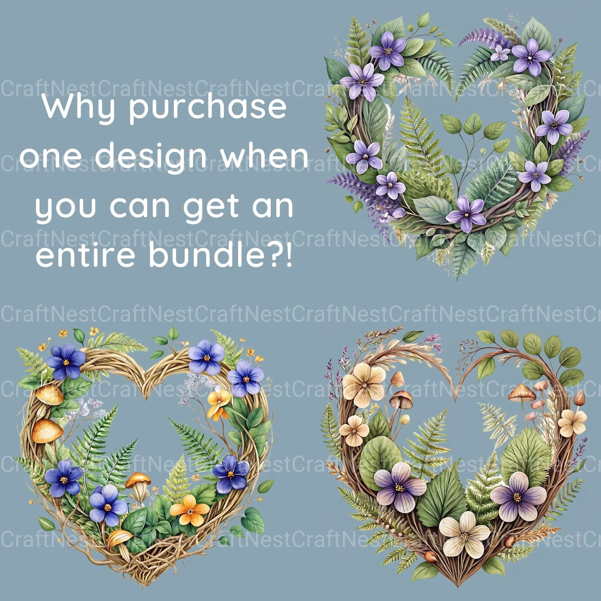 Twig Hearts Clipart Bundle - CraftNest - Digital Crafting and Art