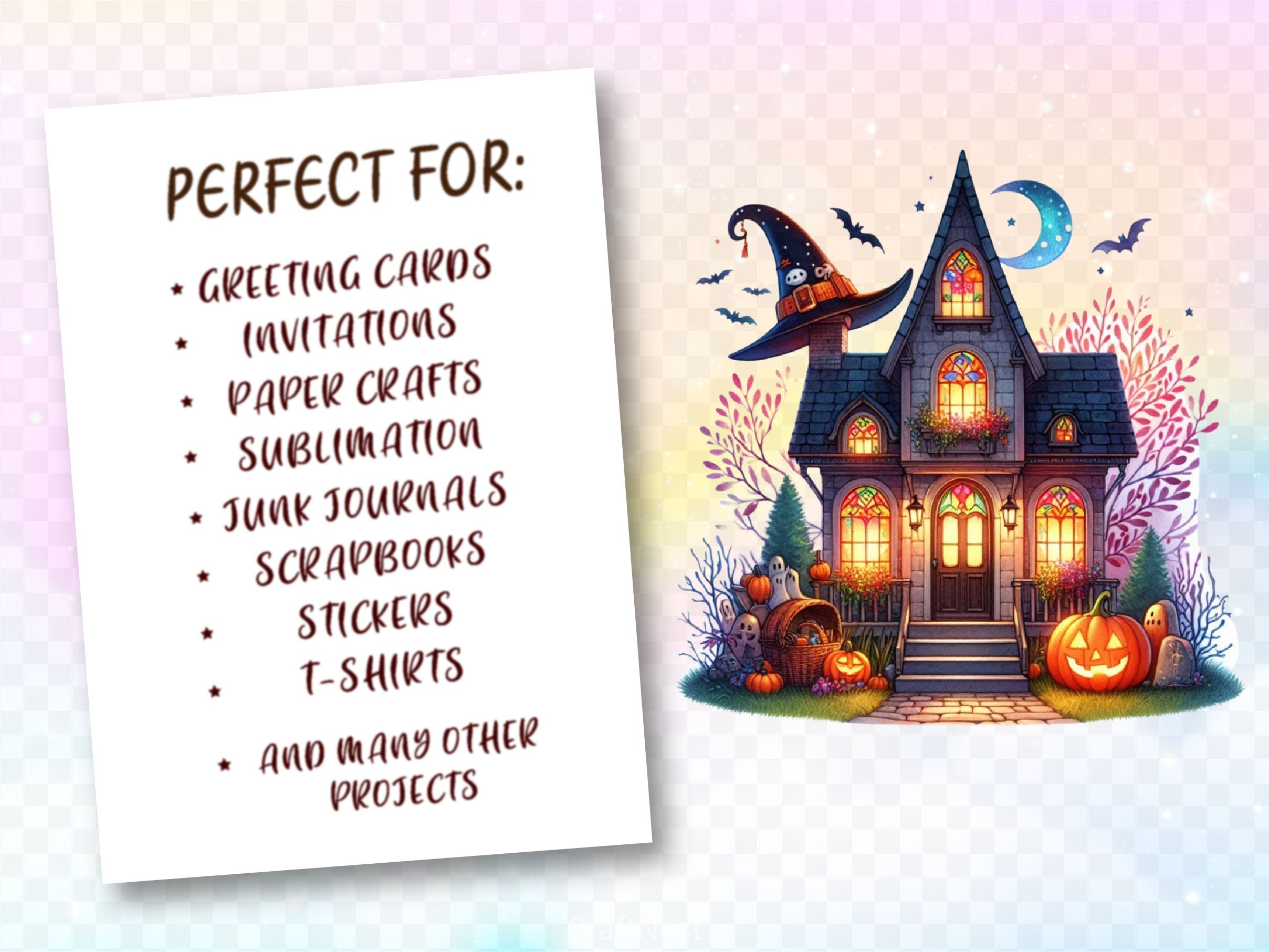 Fairy Halloween Witch House Clipart Bundle - CraftNest - Digital Crafting and Art