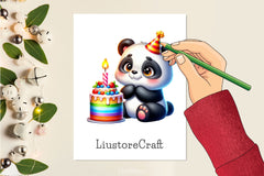Panda Birthday Clipart Bundle 2 - CraftNest - Digital Crafting and Art