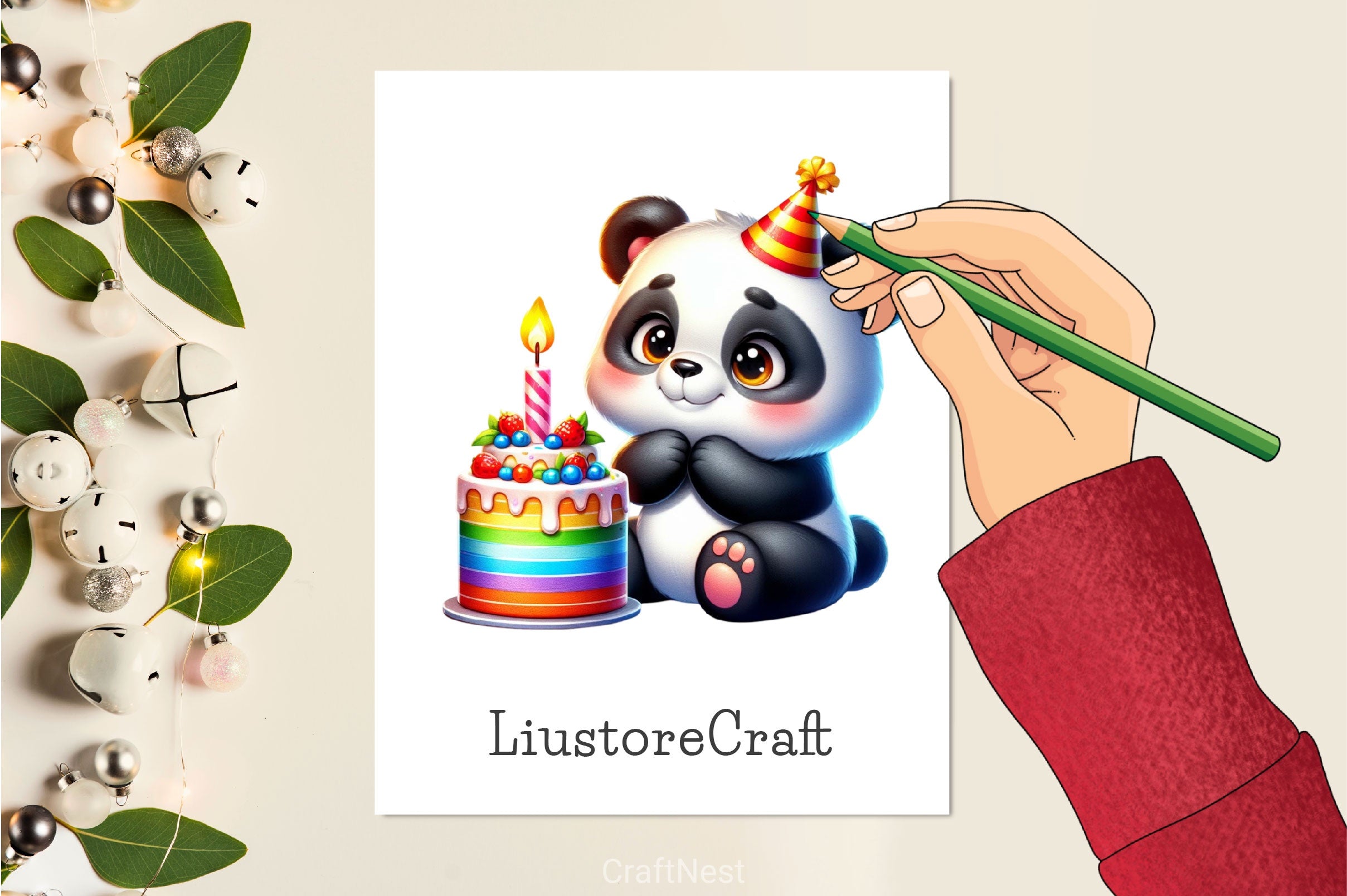 Panda Birthday Clipart Bundle 2 - CraftNest - Digital Crafting and Art