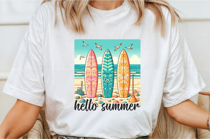 Hello Summer Beach Clipart Bundle - CraftNest - Digital Crafting and Art