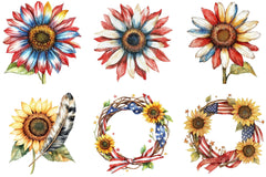 Sunflower 4th of July Clipart - CraftNest - Digital Crafting and Art