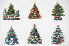 Christmas Book Tree Clipart Bundle - CraftNest - Digital Crafting and Art