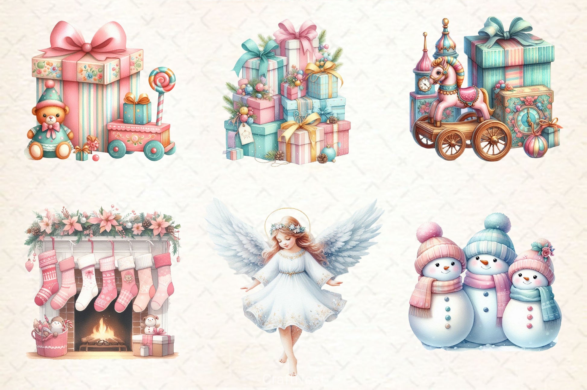 Pastel Christmas Clipart Bundle 2 - CraftNest - Digital Crafting and Art