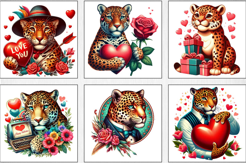 Valentine's Day Jaguar Clipart Bundle - CraftNest - Digital Crafting and Art