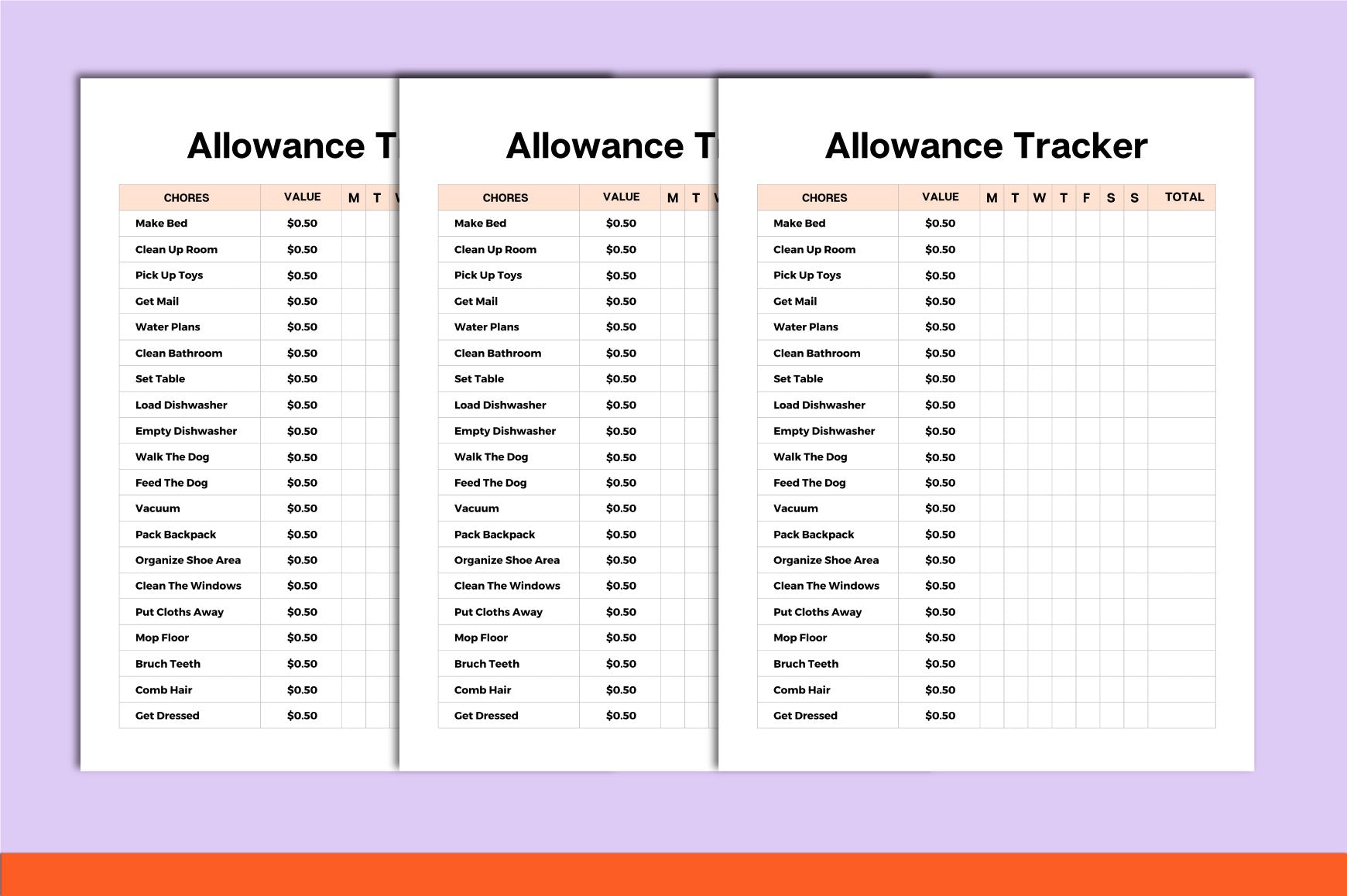 Allowance for Kids Planner