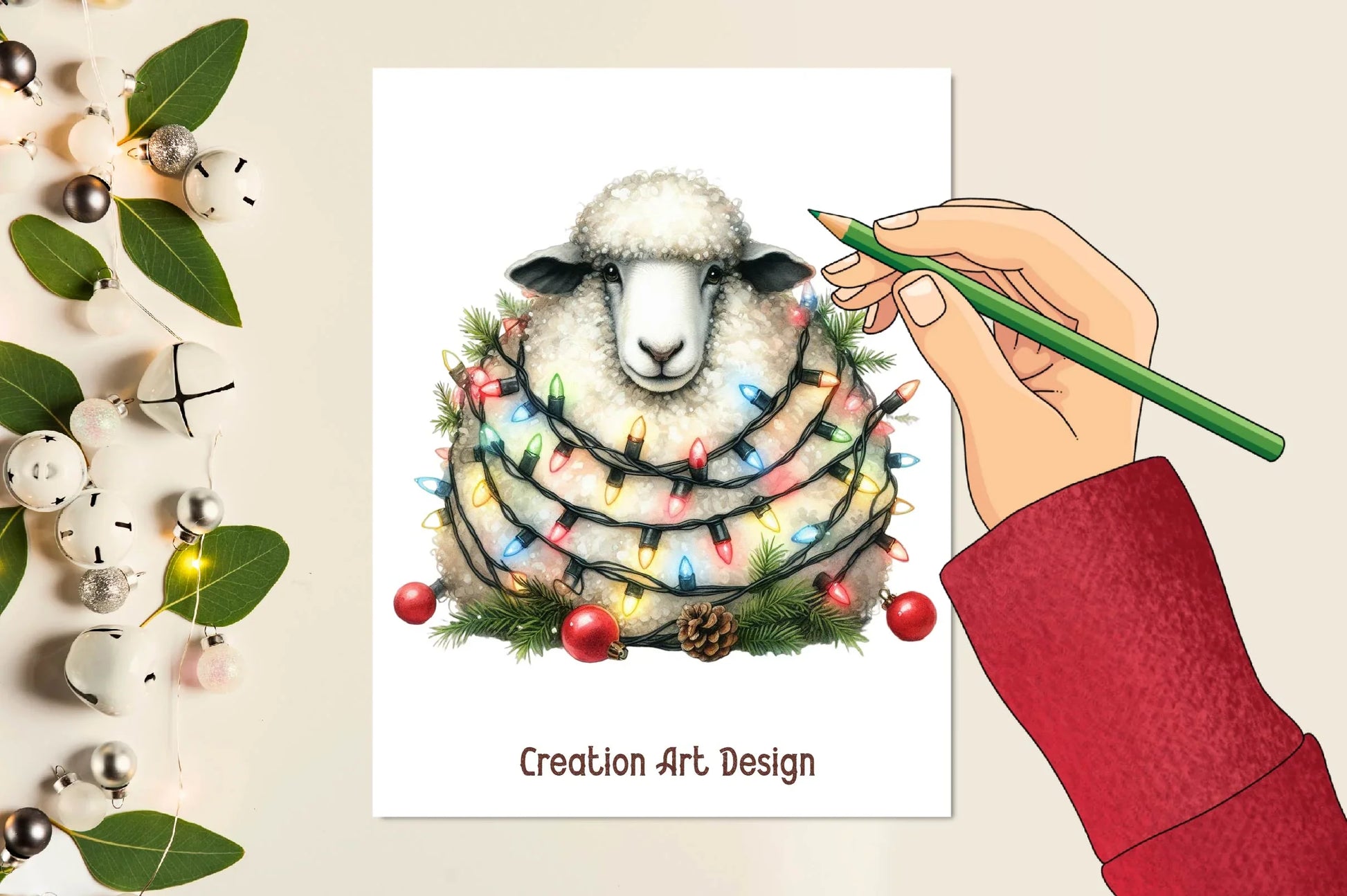 Christmas Sheep Clipart Bundle - CraftNest - Digital Crafting and Art