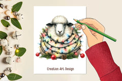 Christmas Sheep Clipart Bundle - CraftNest - Digital Crafting and Art