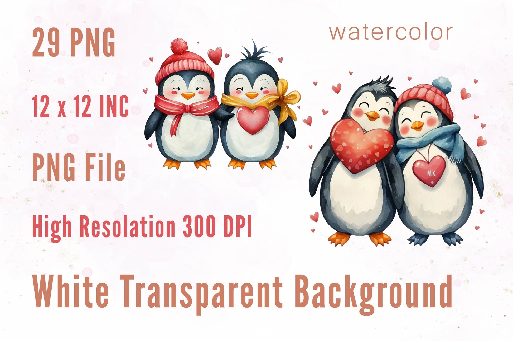 Couple Penguins Clipart Bundle - CraftNest - Digital Crafting and Art
