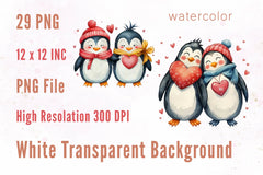 Couple Penguins Clipart Bundle - CraftNest - Digital Crafting and Art