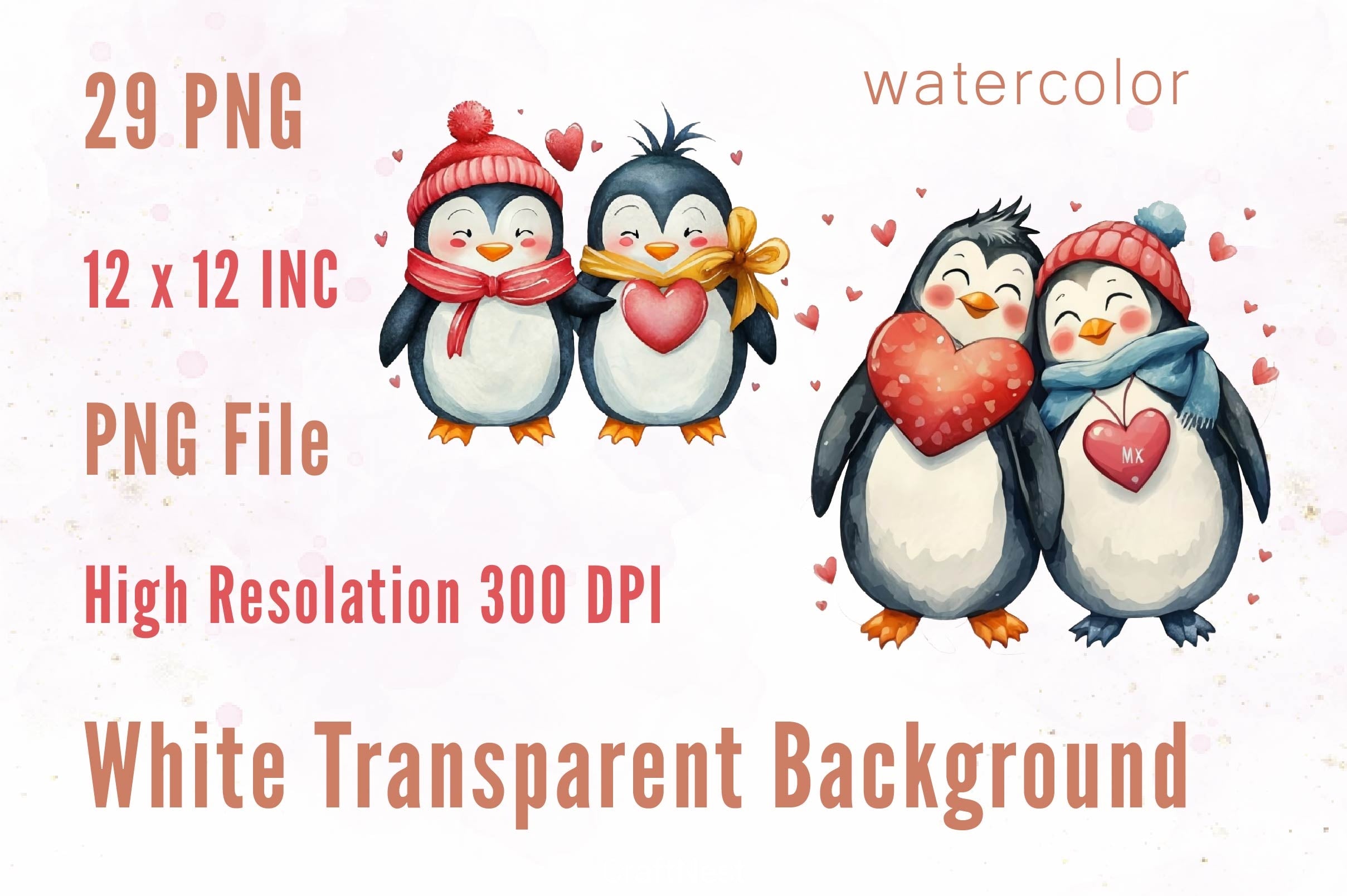 Couple Penguins Clipart Bundle - CraftNest - Digital Crafting and Art