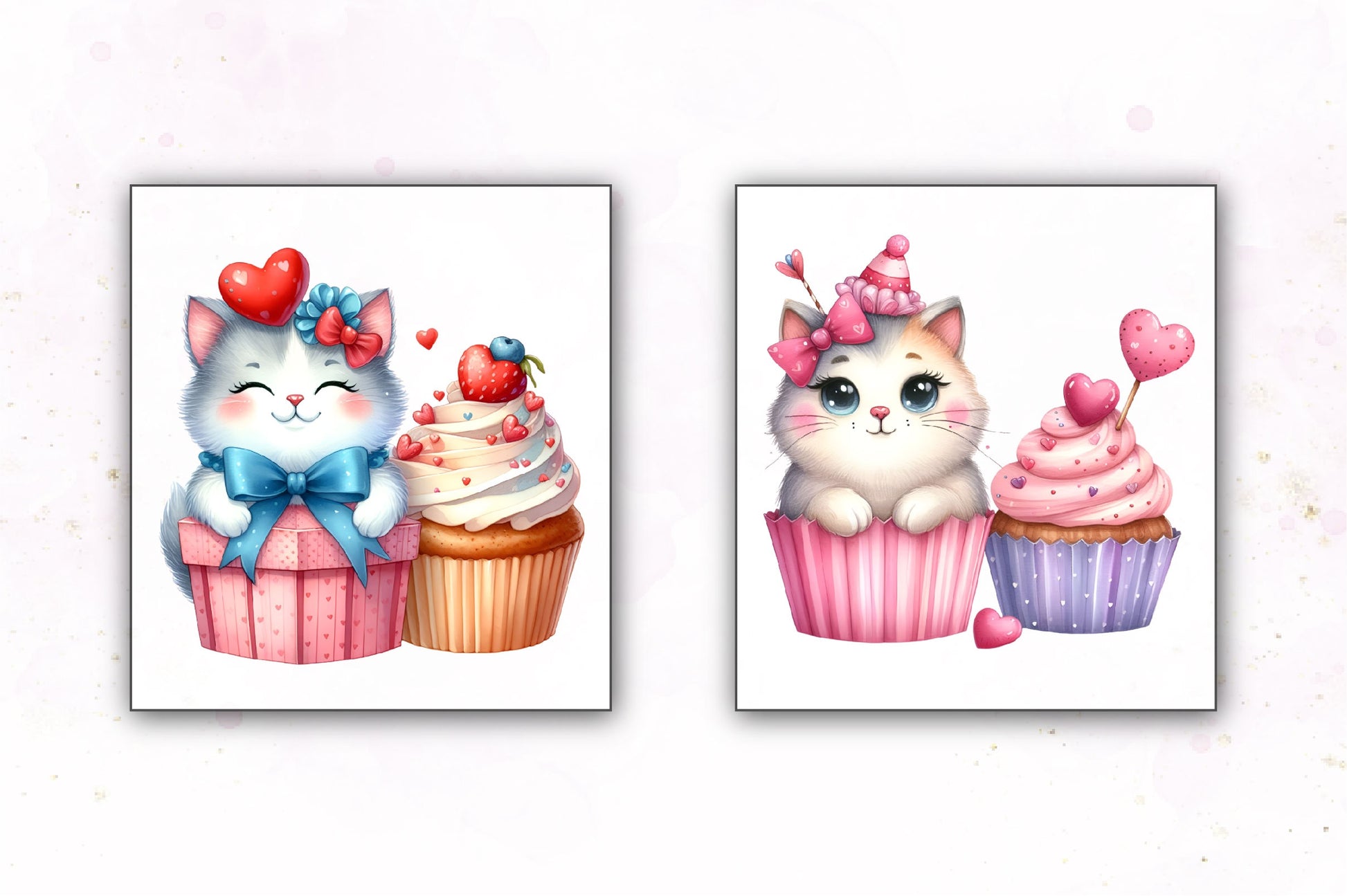 Cat Love Cupcake Valentine Clipart Bundle - CraftNest - Digital Crafting and Art