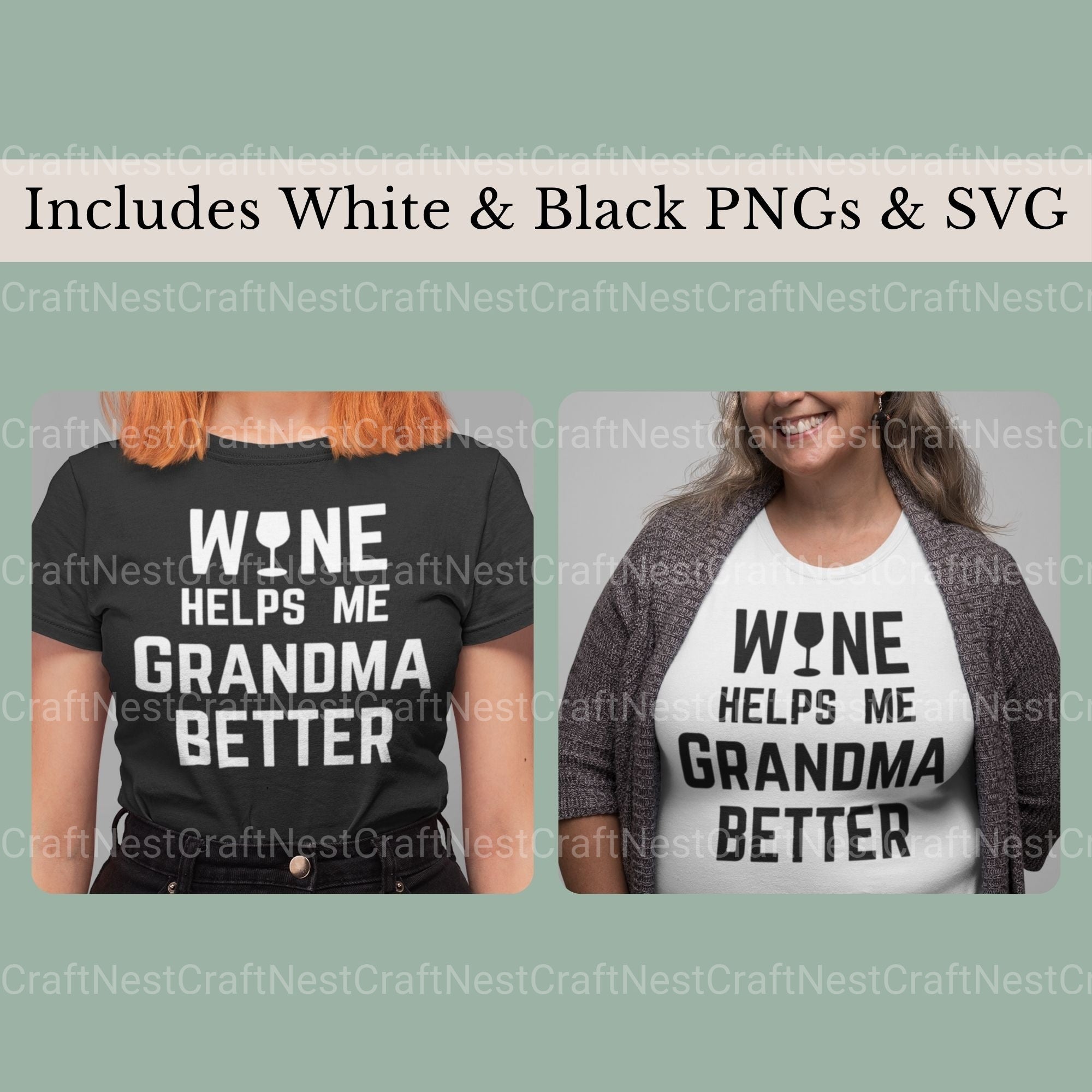 Wine Helps Me Grandma Better Bundle - CraftNest - Digital Crafting and Art