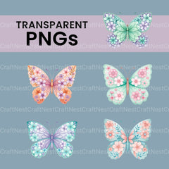 Flower Butterflies Clipart Bundle - CraftNest - Digital Crafting and Art