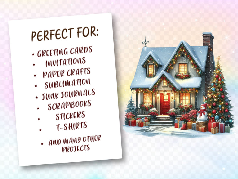 Christmas House Clipart Bundle 3 - CraftNest - Digital Crafting and Art