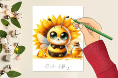 Bee With Sunflower Clipart Bundle - CraftNest - Digital Crafting and Art