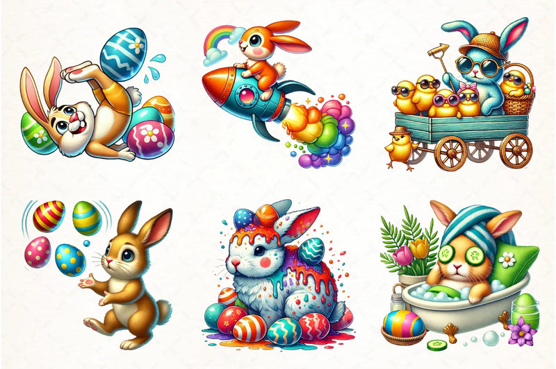 Easter Bunny Clipart Bundle - CraftNest - Digital Crafting and Art