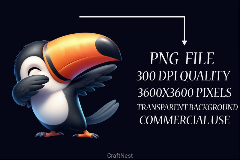 Cute Dabbing Toucan Clipart Bundle - CraftNest - Digital Crafting and Art