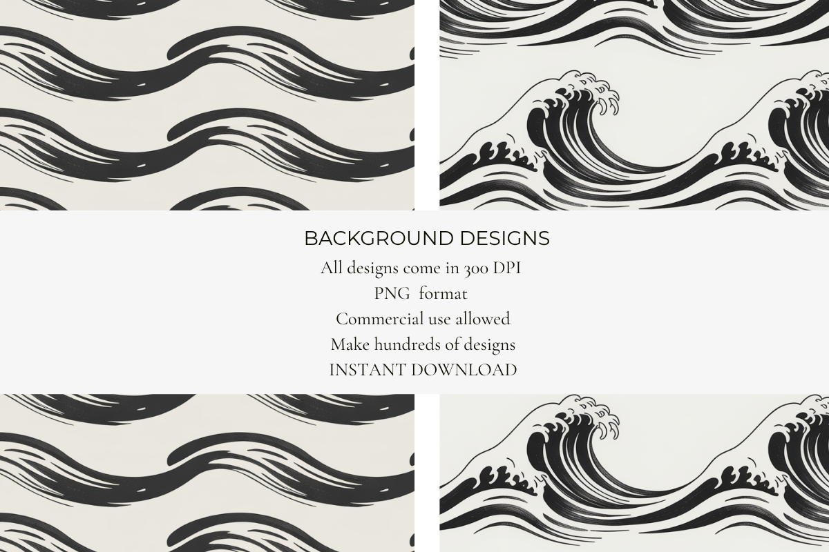 Japanese Ink Waves Seamless Papers