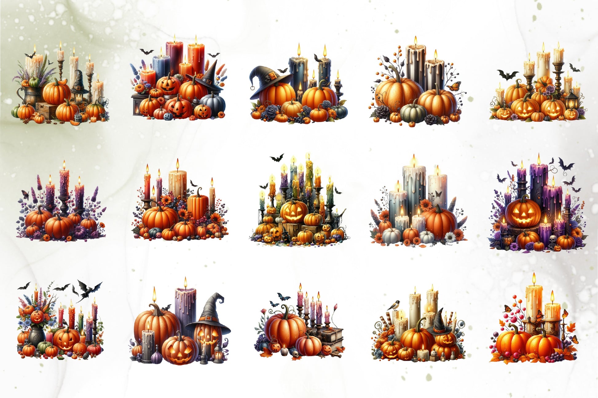 Halloween Candle Clipart Bundle - CraftNest - Digital Crafting and Art