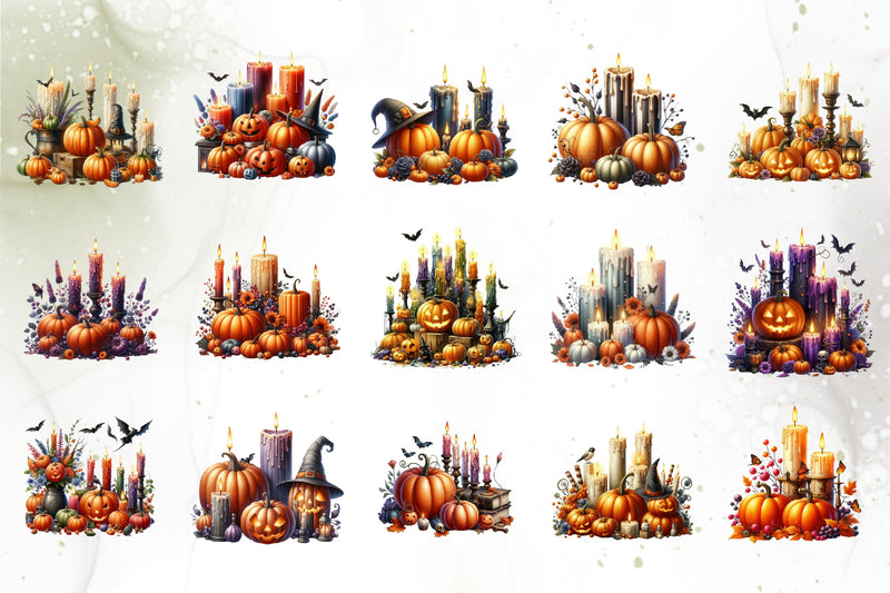 Halloween Candle Clipart Bundle - CraftNest - Digital Crafting and Art