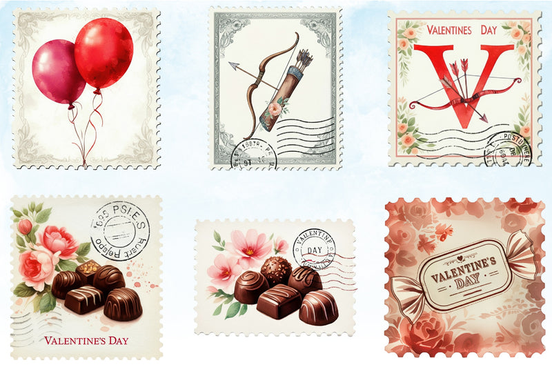 Victorian Valentine Stamps Clipart Bundle - CraftNest - Digital Crafting and Art