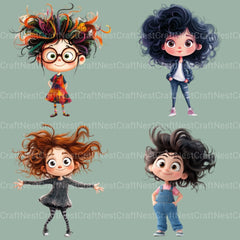 Quirky Girls Clipart Bundle 3 - CraftNest - Digital Crafting and Art