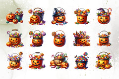 Halloween Candy Pumpkin Clipart Bundle - CraftNest - Digital Crafting and Art