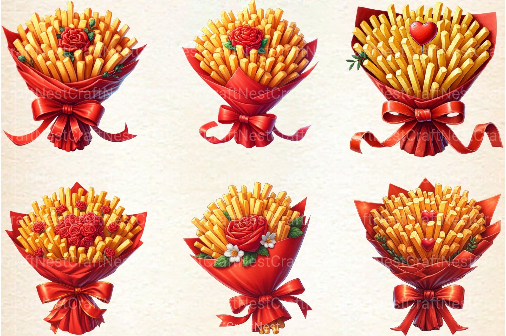 Valentine's Fries Clipart Bundle 3 - CraftNest - Digital Crafting and Art