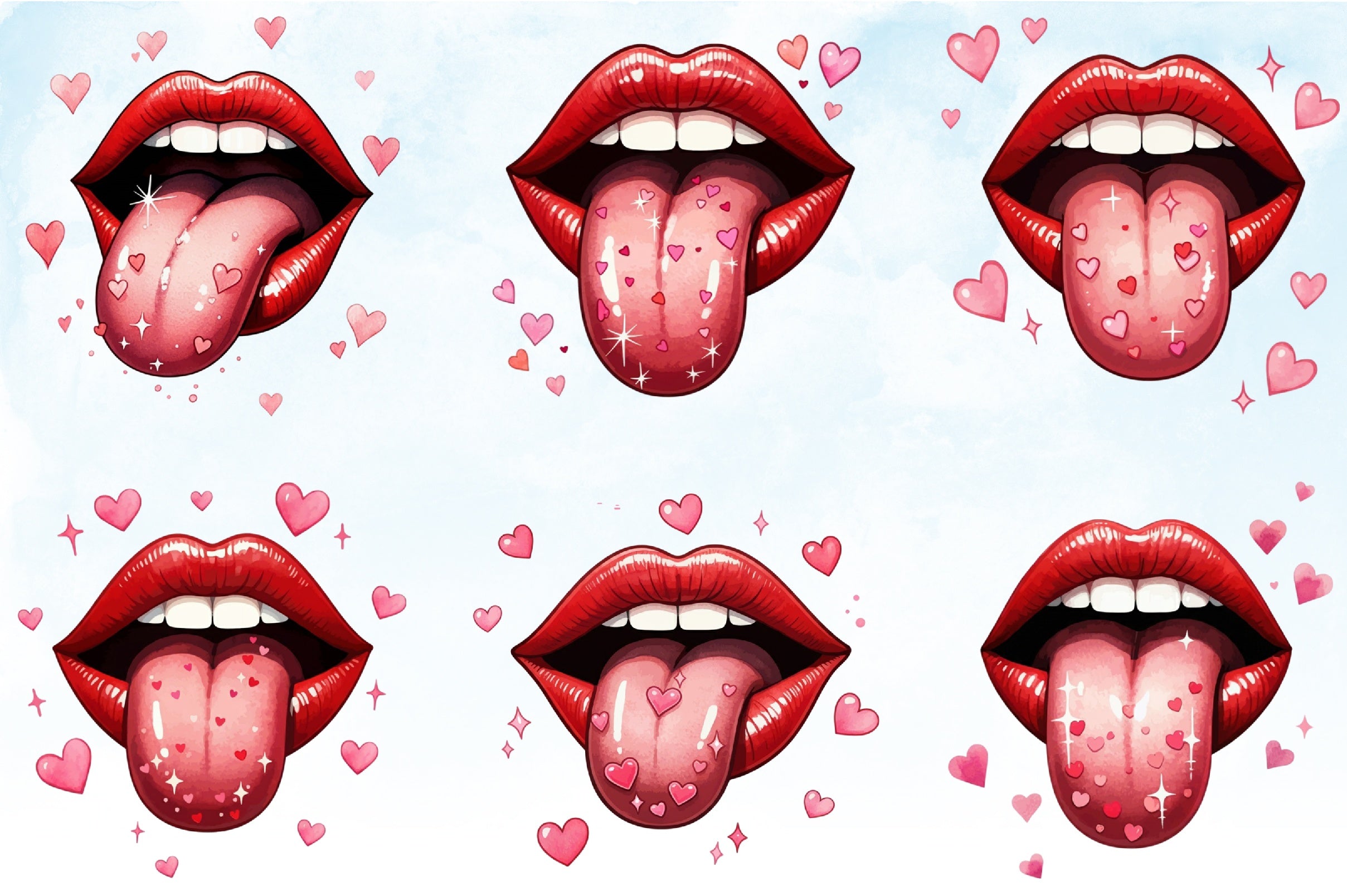 Sexy Lips Valentine Clipart Bundle - CraftNest - Digital Crafting and Art