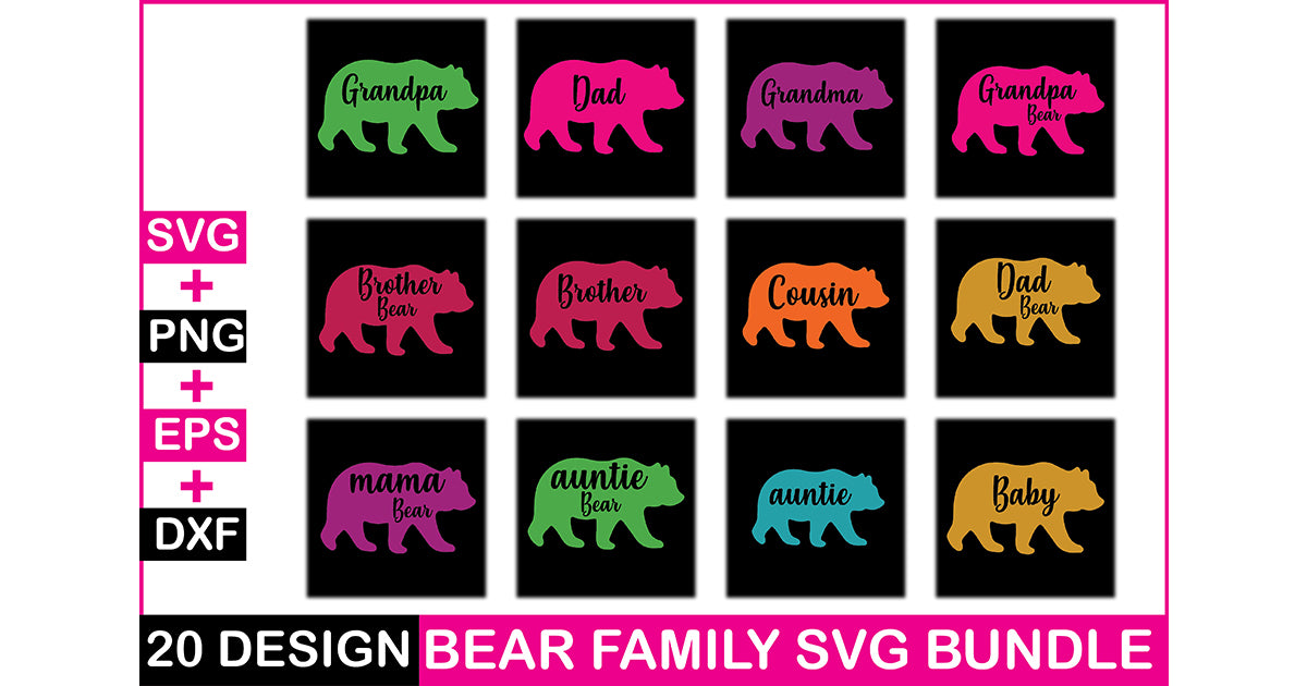 Bear Family SVG Bundle 1 - CraftNest - Digital Crafting and Art