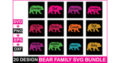 Bear Family SVG Bundle 1 - CraftNest - Digital Crafting and Art
