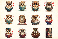 Valentine Owl Book Clipart Bundle - CraftNest - Digital Crafting and Art