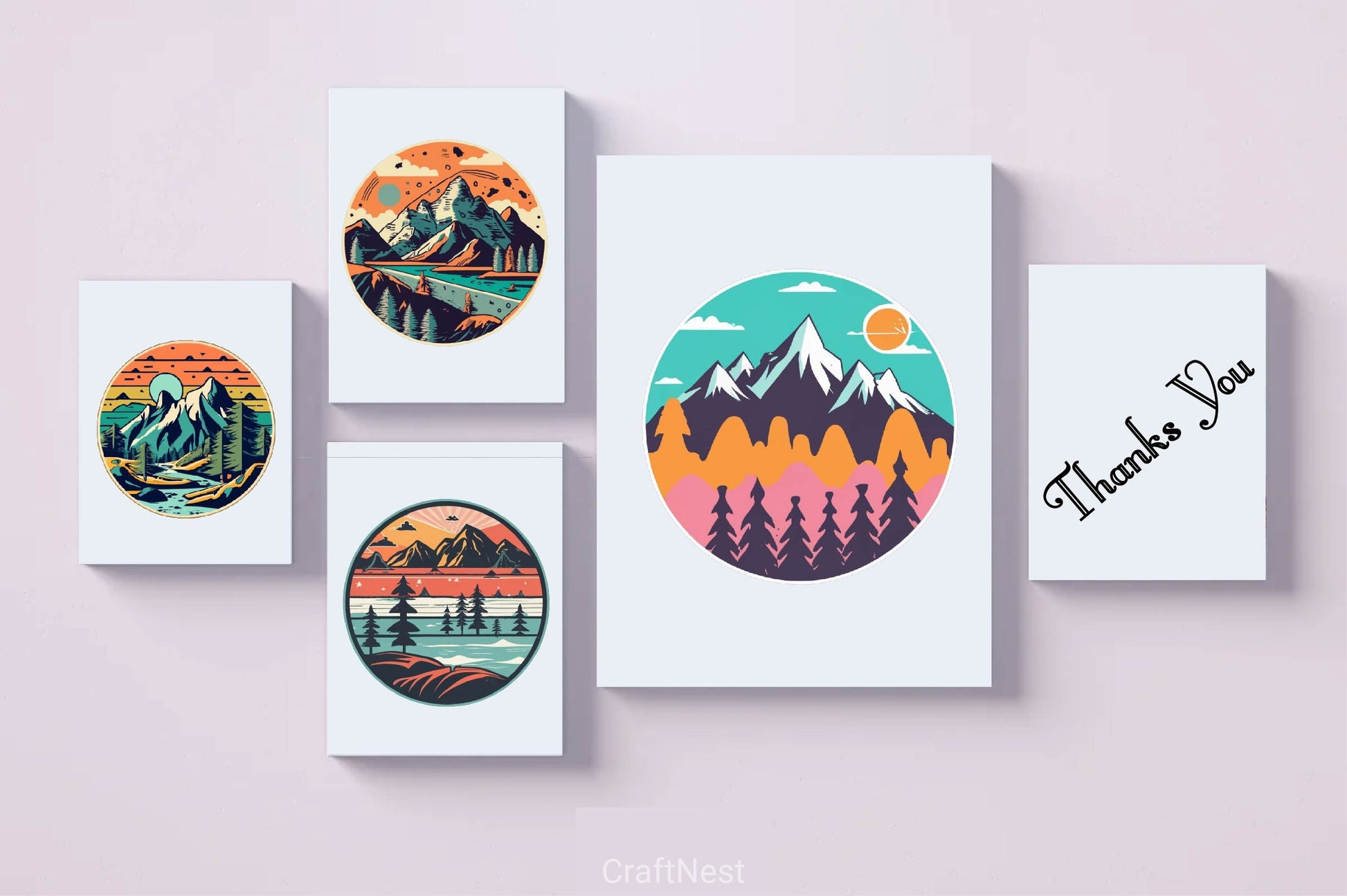 Retro Mountain T Shirt Design Clipart Bundle - CraftNest - Digital Crafting and Art