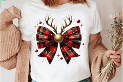 Christmas Reindeer Bow Coquette Bow Clipart Bundle - CraftNest - Digital Crafting and Art