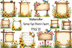 Spring Sign Board Clipart Bundle 2 - CraftNest - Digital Crafting and Art