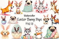 Easter Bunny Dogs Clipart Bundle - CraftNest - Digital Crafting and Art