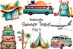 Summer Travel Clipart Bundle - CraftNest - Digital Crafting and Art