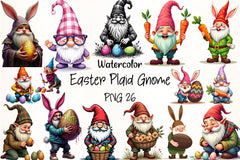 Easter Plaid Gnome Clipart Bundle - CraftNest - Digital Crafting and Art