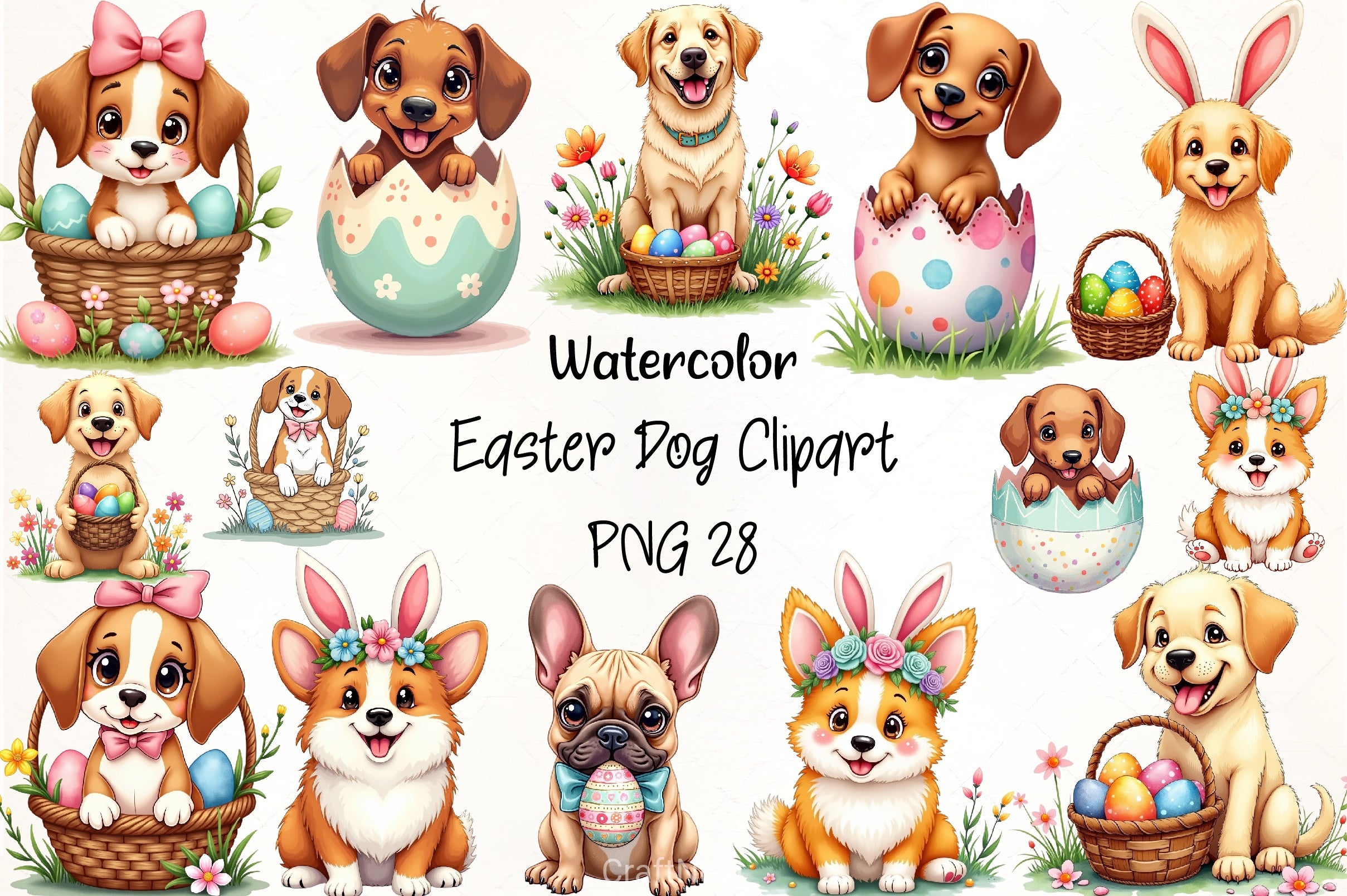 Easter Dog Clipart Bundle 6 - CraftNest - Digital Crafting and Art
