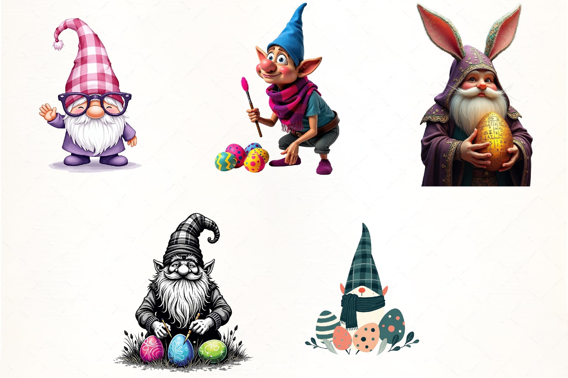 Easter Plaid Gnome Clipart Bundle - CraftNest - Digital Crafting and Art