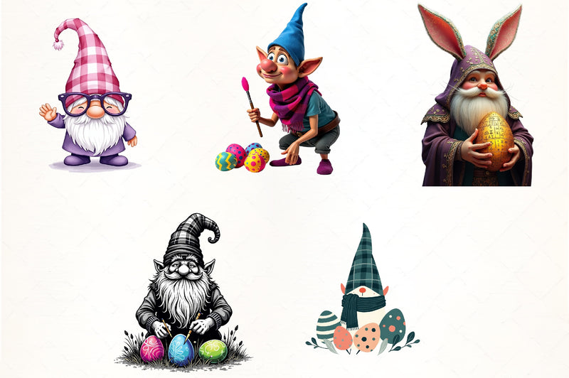 Easter Plaid Gnome Clipart Bundle - CraftNest - Digital Crafting and Art