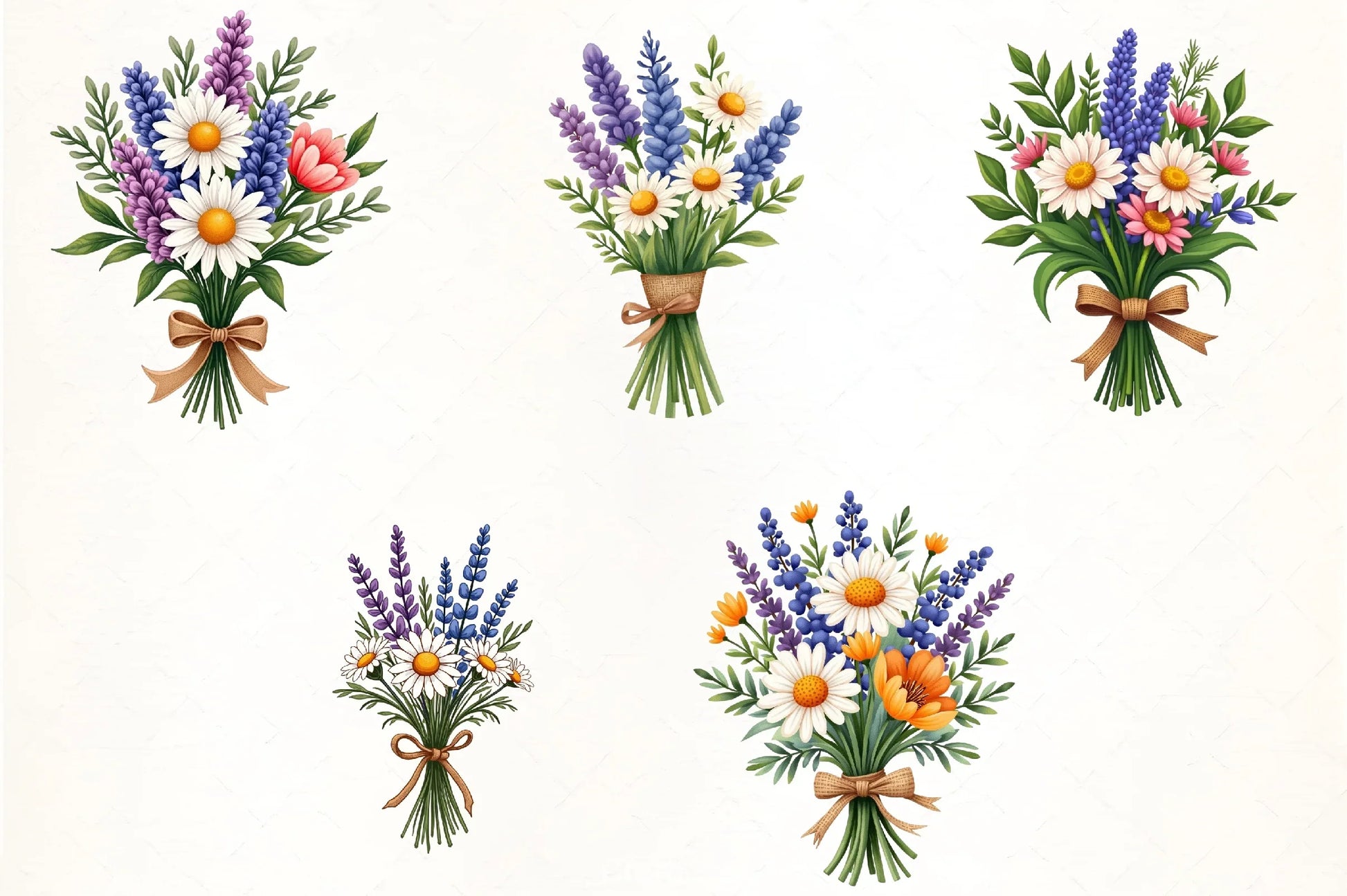 Spring Flower Bouquet Clipart Bundle - CraftNest - Digital Crafting and Art