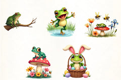 Spring Frog Clipart Bundle 3 - CraftNest - Digital Crafting and Art