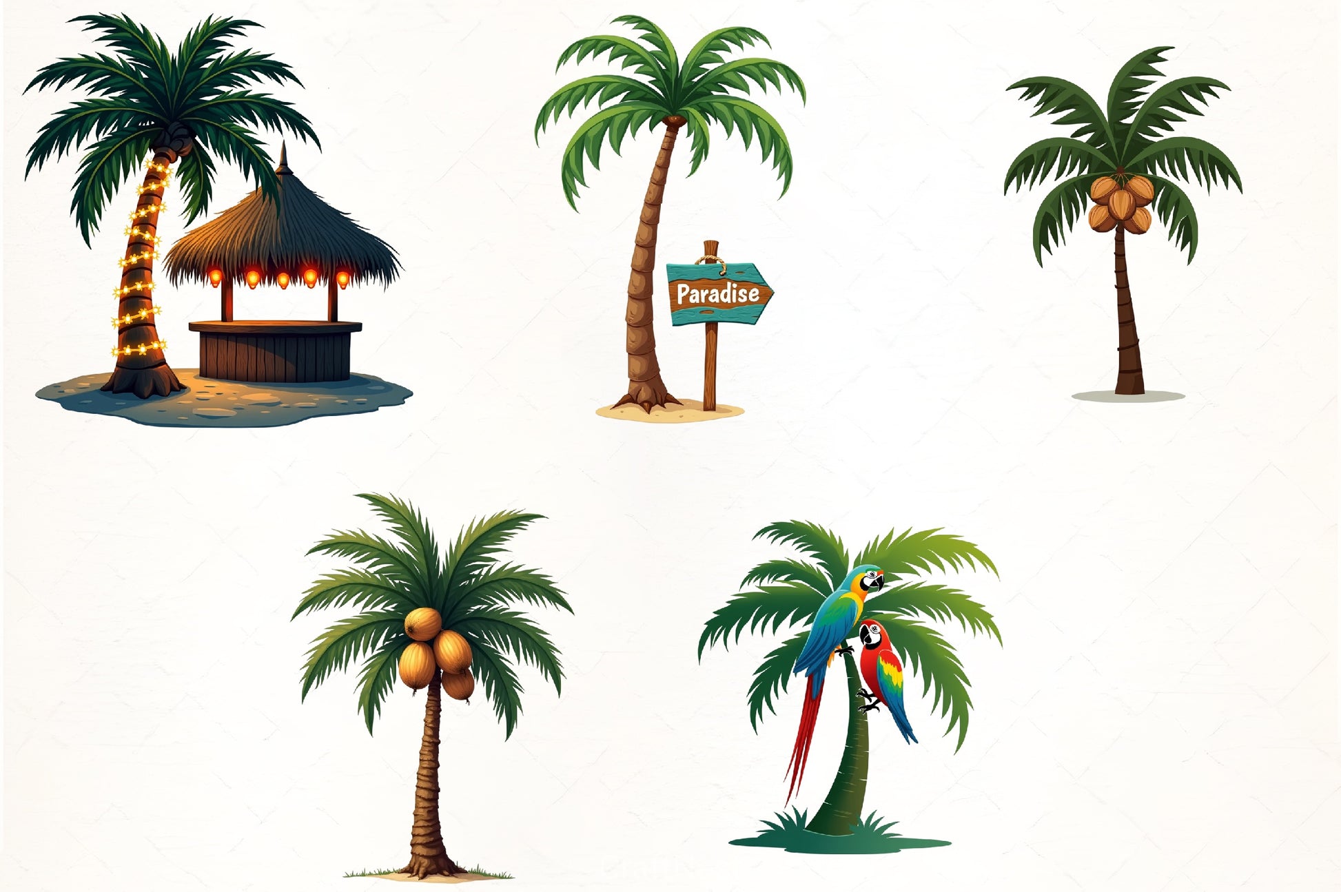 Summer Palm Tree Clipart Bundle - CraftNest - Digital Crafting and Art