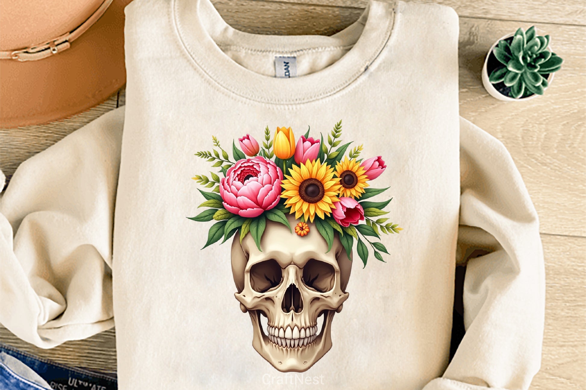 Spring Flower Skull Clipart Bundle - CraftNest - Digital Crafting and Art