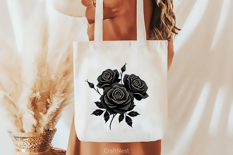 Black Gold Rose Clipart Bundle - CraftNest - Digital Crafting and Art