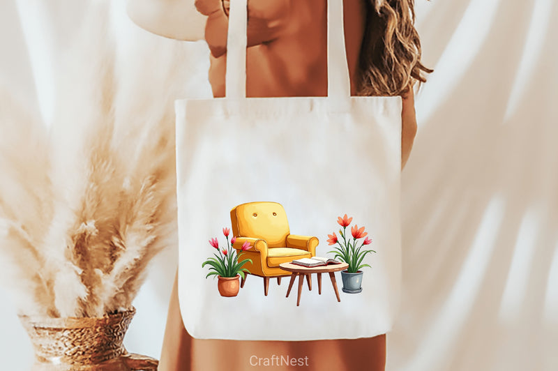 Vintage Spring Reading & Coffee Clipart Bundle - CraftNest - Digital Crafting and Art