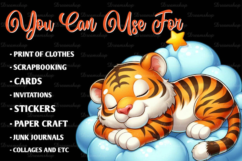 Lovely Baby Animal Sleeping Clipart Bundle - CraftNest - Digital Crafting and Art