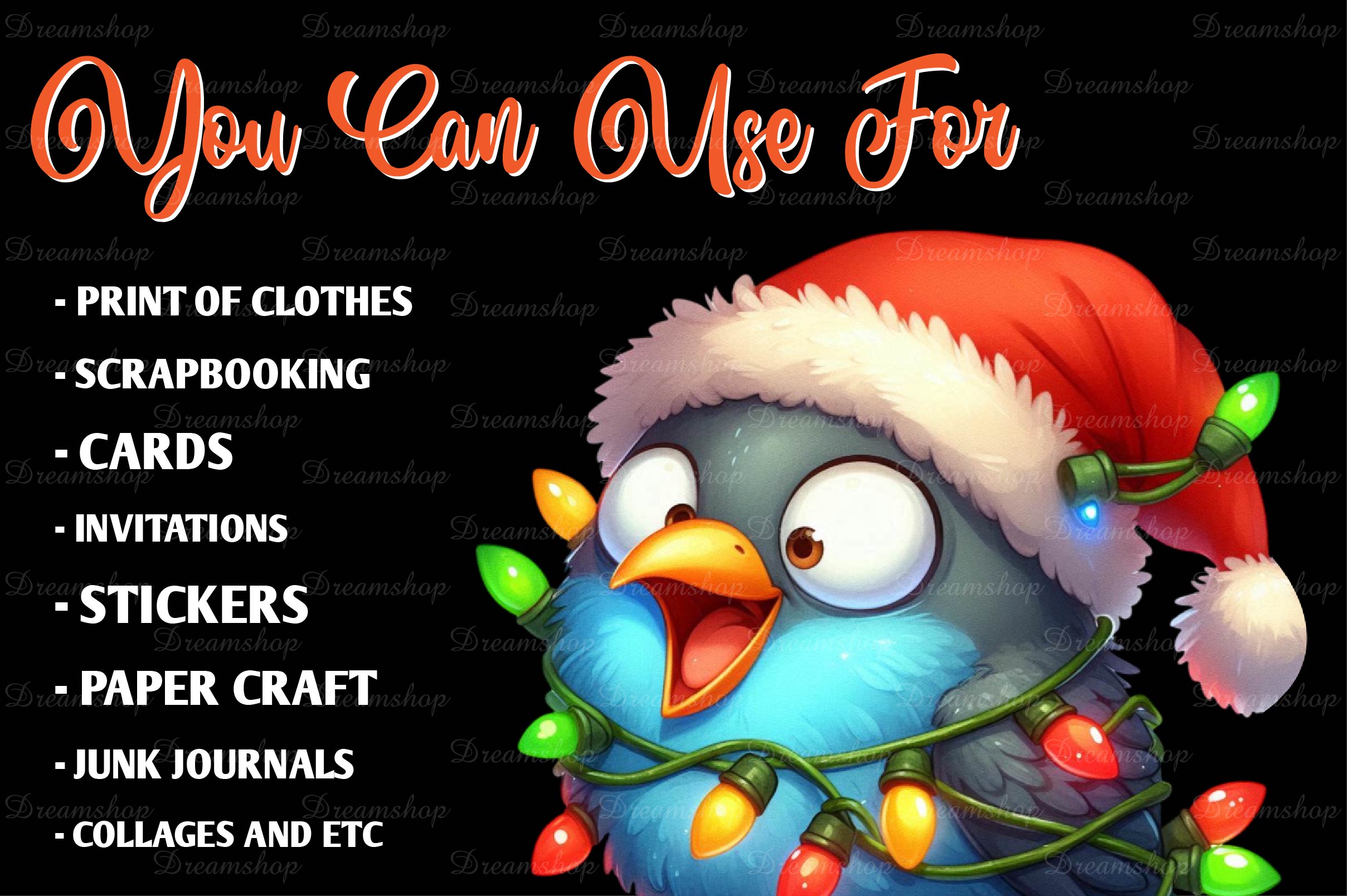 Funny Christmas Bird Clipart Bundle - CraftNest - Digital Crafting and Art